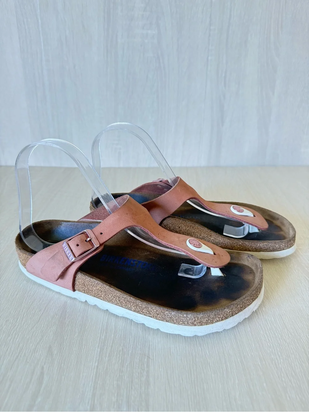 Birkenstock Gizeh Nubuck Leather Dusty Rose Thong Sandals Women’s EU 38